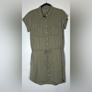 Thread & Supply Olive Green Shirt Dress. Size Large. Perfect for FALL!!